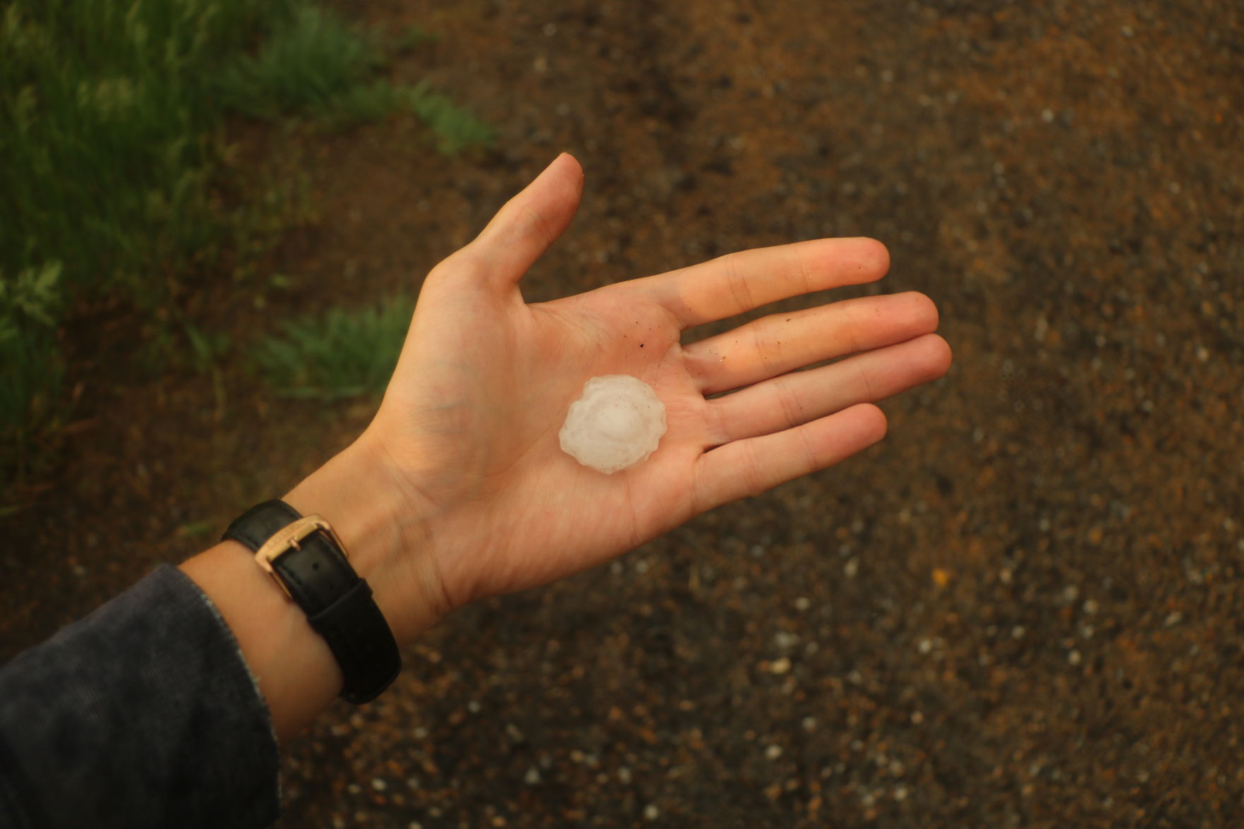 June 1 hail in hand